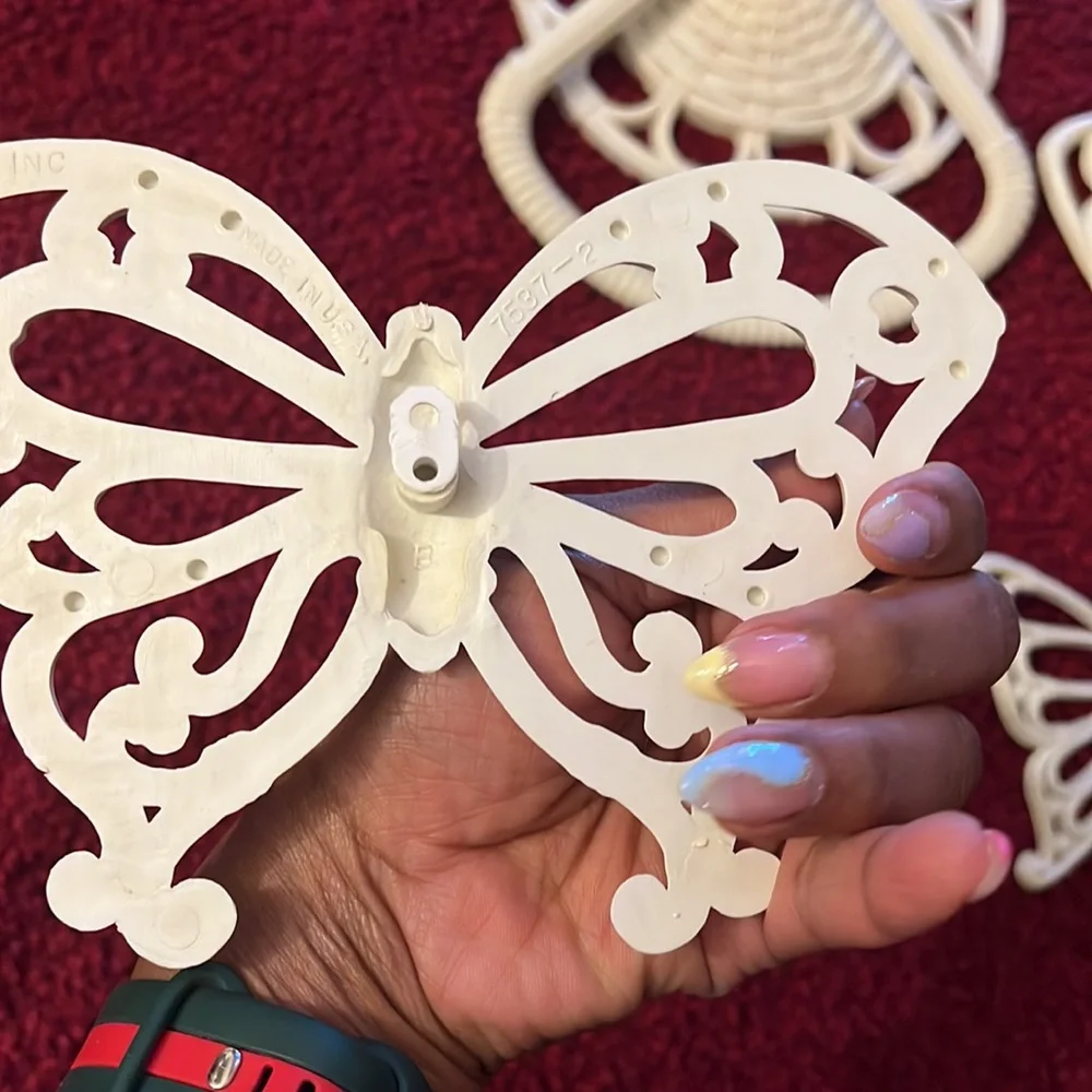 Vintage Homco Home Interiors White Bathroom butterfly decor set